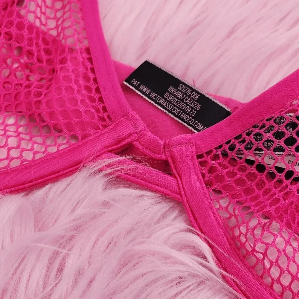 💕 NWT Victoria’s Secret Very Sexy Low Cut Demi Pink Mesh M-DD #7282 💕
